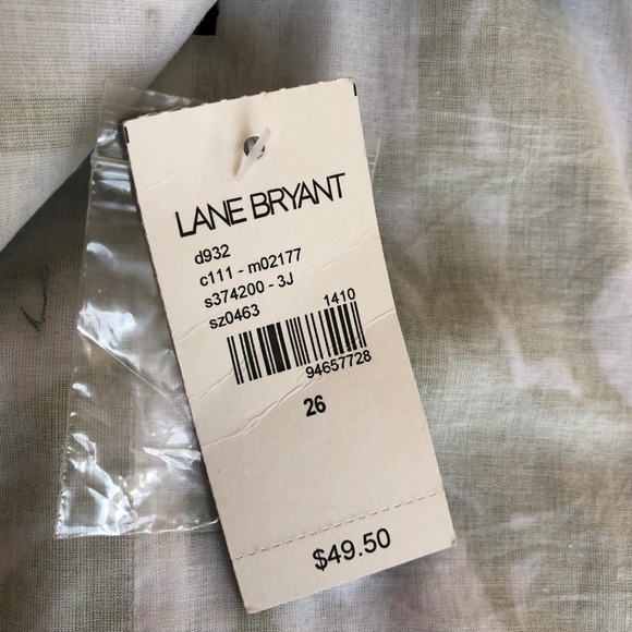 LANE BRYANT Green/White Design Wrap Skirt Sz 26 - Picture 7 of 8